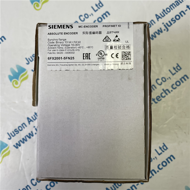 SIEMENS actual value encoder 6FX2001-5FN25 absolute encoder 6FX2001-5FN25 multi-turn 30-bit with PROFINET operating voltage 10-30 V 