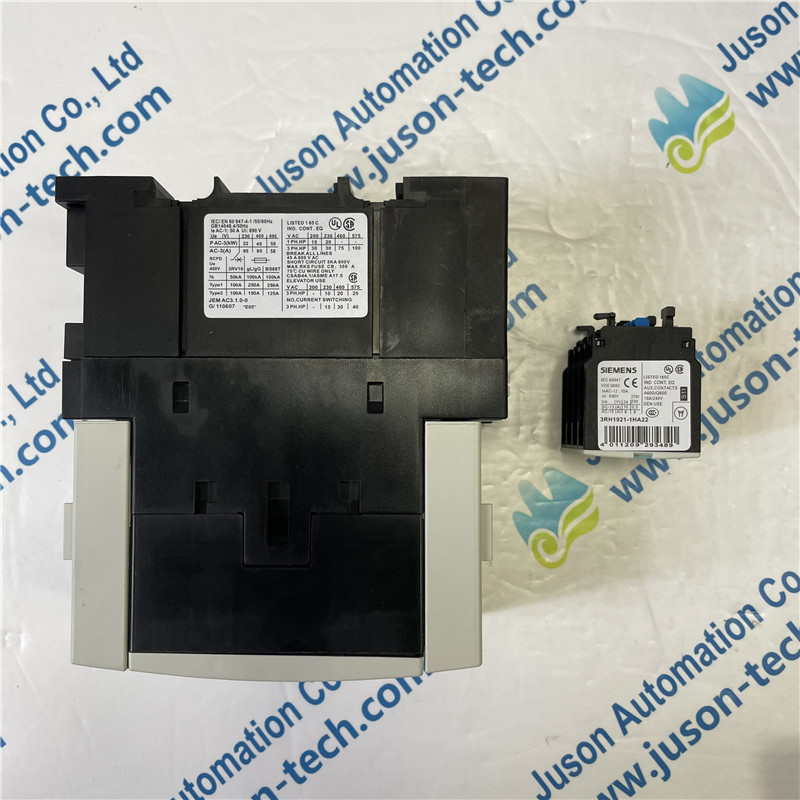 SIEMENS contactor 3RT1046-1BB44 Power contactor, AC-3 95 A, 45 kW / 400 V 24 V DC, 2 NO + 2 NC 3-pole, Size S3 Screw terminal