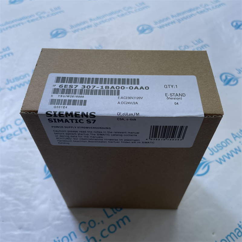 SIEMENS power module 6ES7307-1BA00-0AA0 SIMATIC S7-300 Regulated power supply PS307 input: 120/230 V AC, output: 24 V DC/2 A