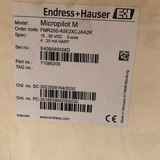 Endress+Hauser radar level gauge FMR250-A5E2XCJAA2K