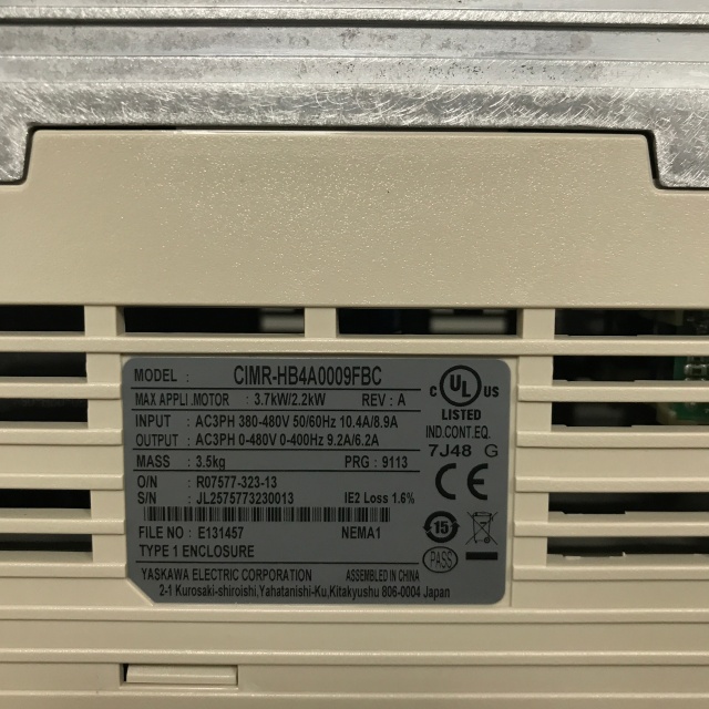 Yaskawa inverter CIMR-HB4A0009FBC