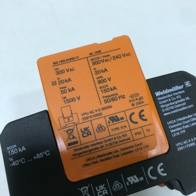 WEIDMULLER surge protector VPU ACII 3 R 300 50 2591170000