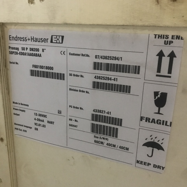 E+H Mass flowmeter 50P2H-ED0A1AA0ABAA