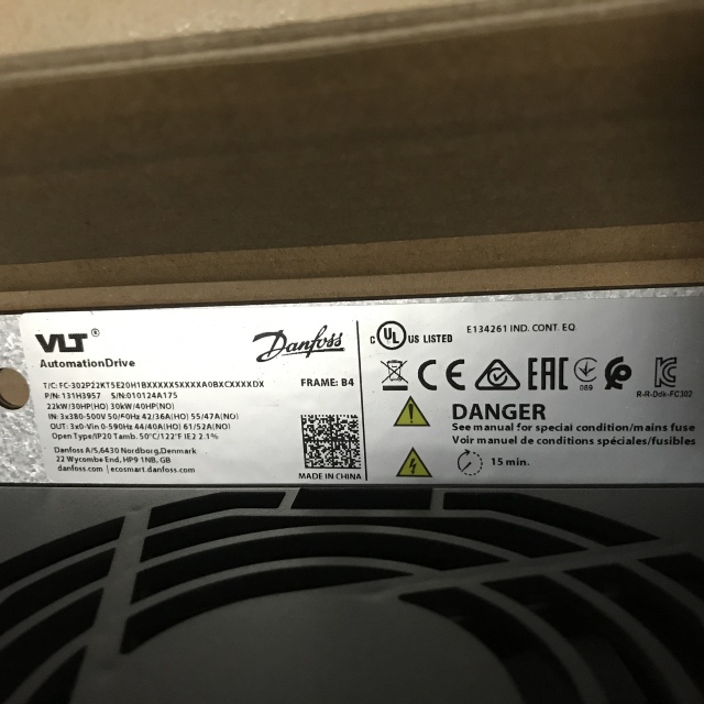 Danfoss inverter FC-302P22KT5E20H1BXXXXXSXXXXA0BXCXXXXDX 131H3957