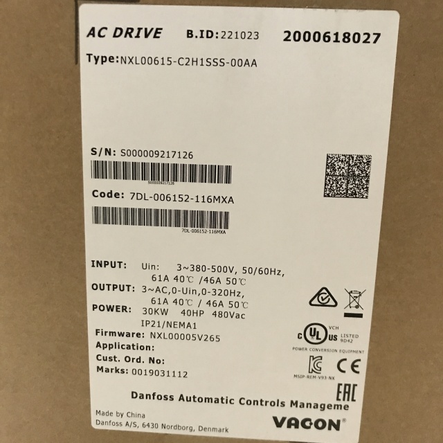Vacon frequency converter NXL00615C2H1SSS00AA