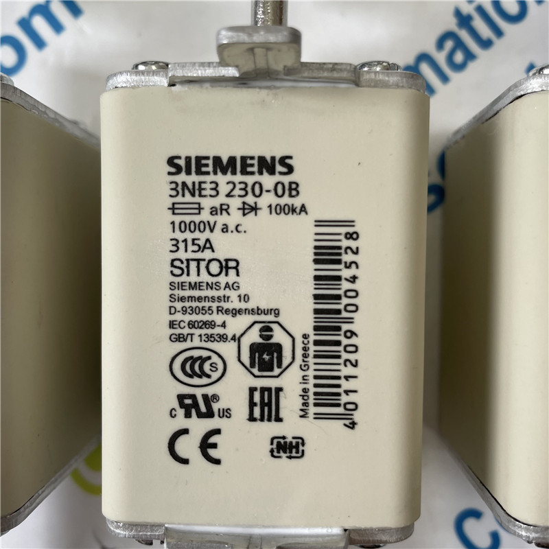 SIEMENS fuse 3NE3230-0B SITOR fuse link, with slotted blade contacts, NH1, In: 315 A, aR, Un AC: 1000 V, front indicator