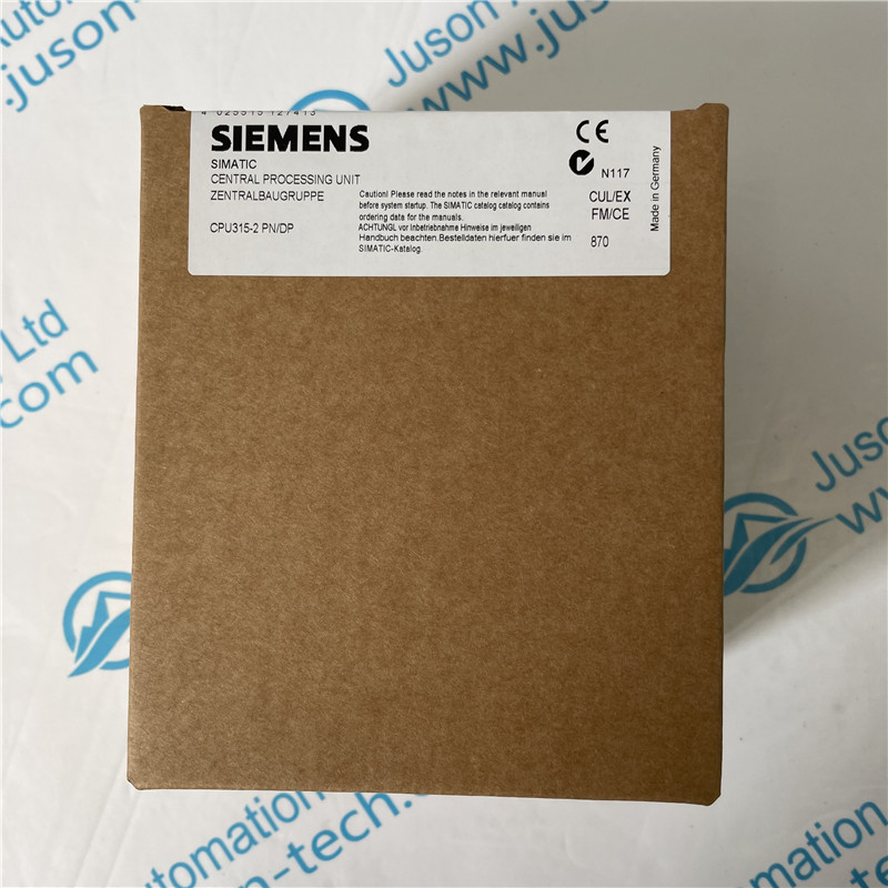 SIEMENS PLC module 6ES7315-2EG10-0AB0 SIMATIC S7-300 CPU 315-2 PN/DP, CENTRAL PROCESSING UNIT WITH 128 KBYTE WORKING MEMORY, 1. INTERFACE MPI/DP 12MBIT/S