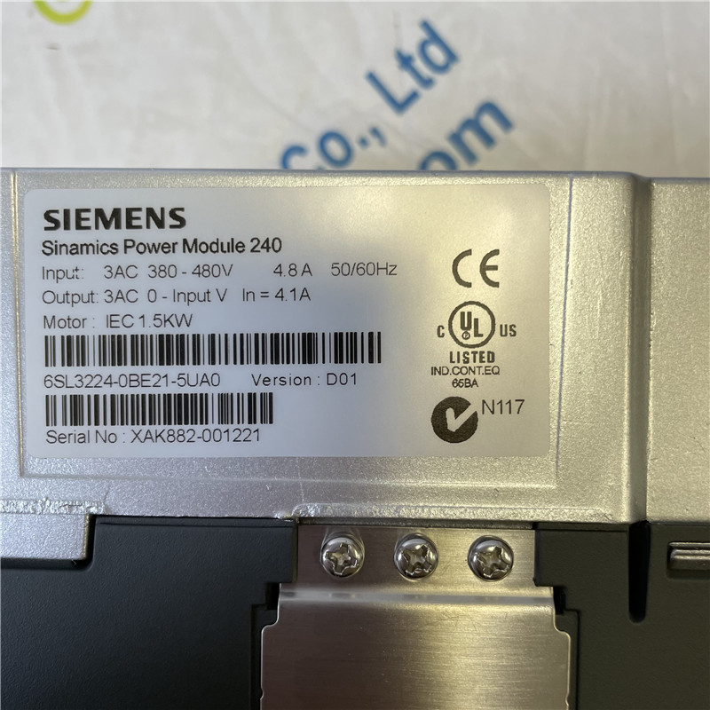 SIEMENS inverter 6SL3224-0BE21-5UA0 SINAMICS G120 PM 240 Power Module unfiltered with integrated braking chopper 380-480 V 3 AC +10/-10% 47-63 Hz power high overload