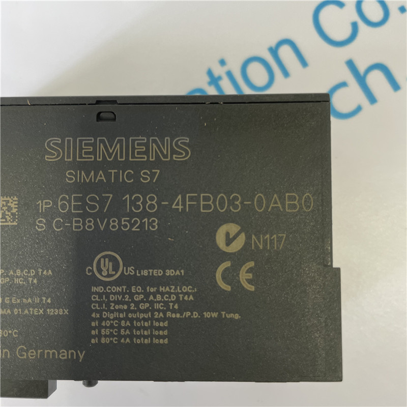 SIEMENS digital output module 6ES7138-4FB03-0AB0 SIMATIC DP, Electronics module f. ET200S, 4 F-DO PROFIsafe, 24 V DC/2 A, 30 mm overall width