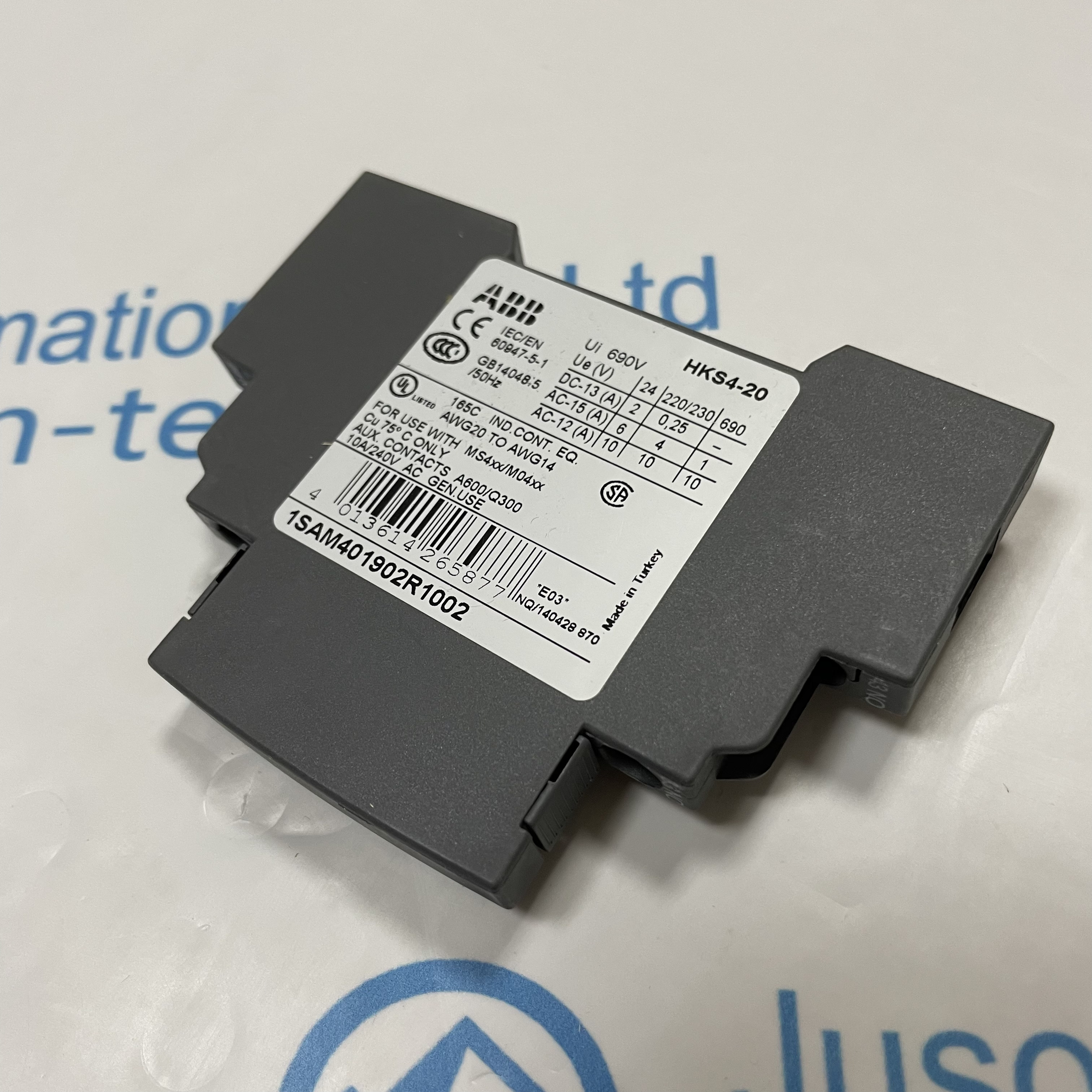 ABB motor starter auxiliary devices HKS4-20