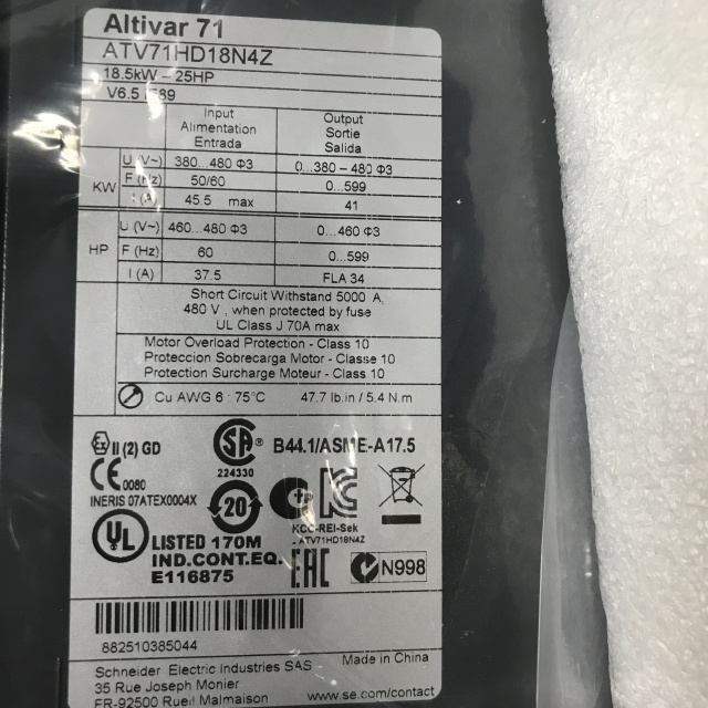 Schneider frequency converter ATV71HD18N4Z