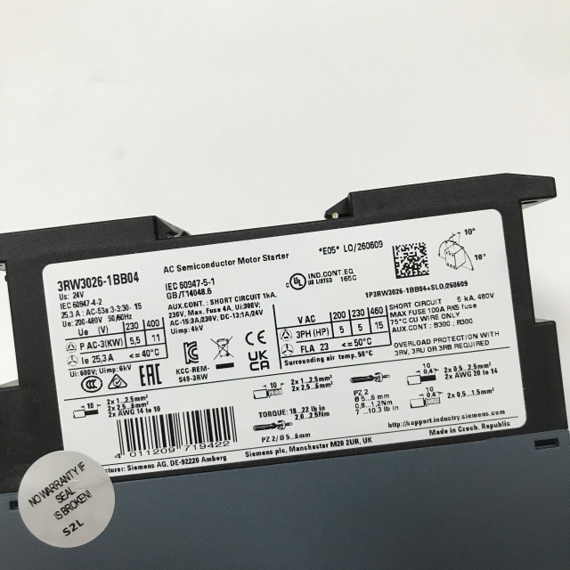 SIEMENS soft starter 3RW3026-1BB04