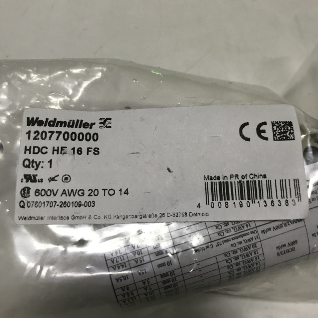Weidmuller connector 1207700000