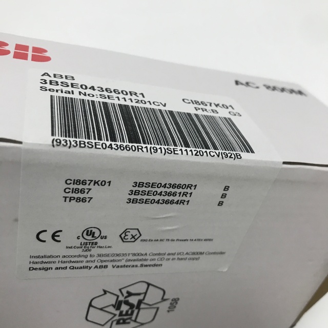 ABB PLCCommunication Interface Module CI867K01 3BSE043660R1