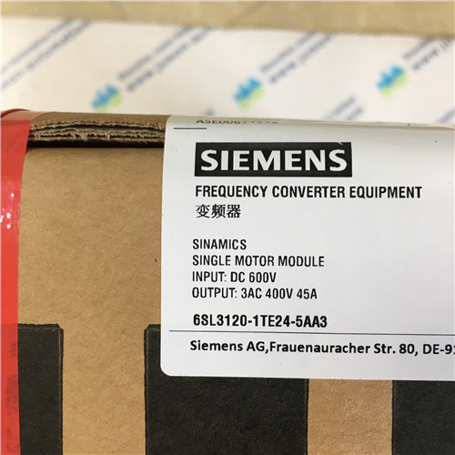 SIEMENS 6SL3120-1TE24-5AA3 SINAMICS S120 Single Motor Module input: 