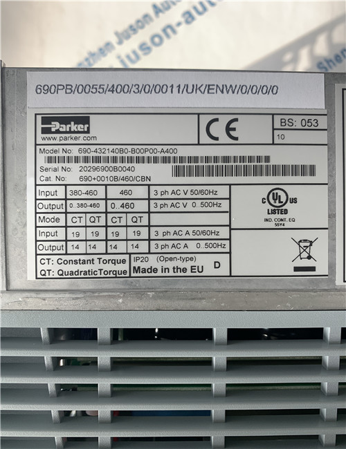 Parker 690PB-0055-400-3-0-0011-UK-ENW-0-0-0-0 Frequency converter