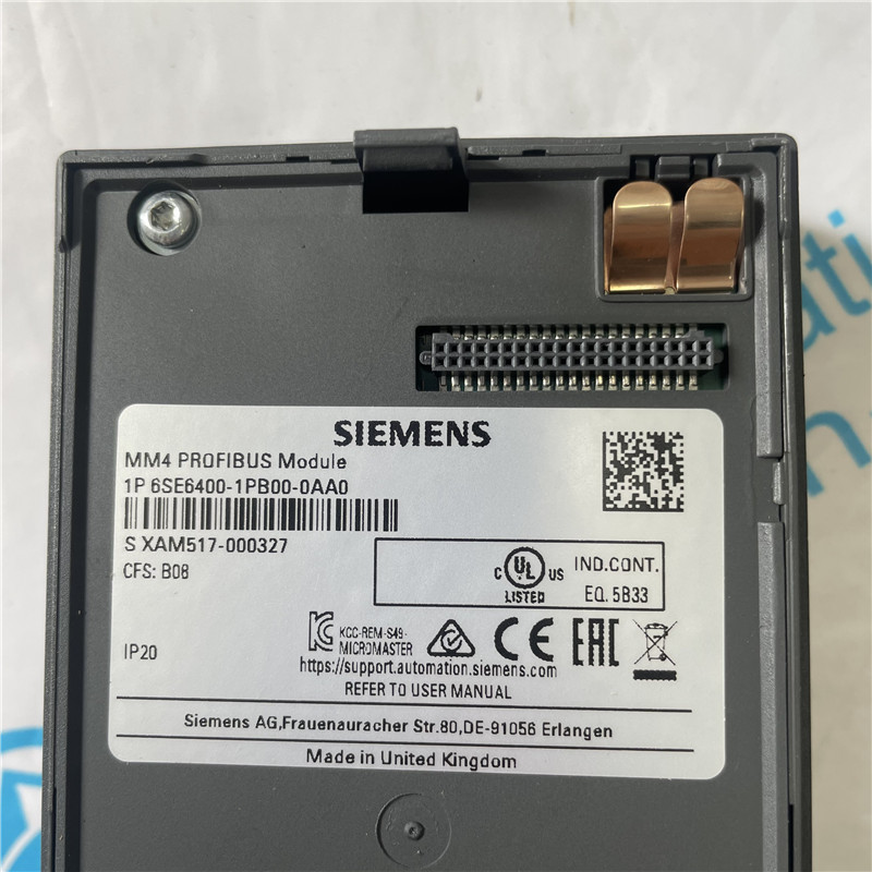 SIEMENS communication module 6SE6400-1PB00-0AA0 MICROMASTER 4 PROFIBUS module For mechanical reasons, for MM4 FX/GX the plug 6GK1500-0EA02 must be used