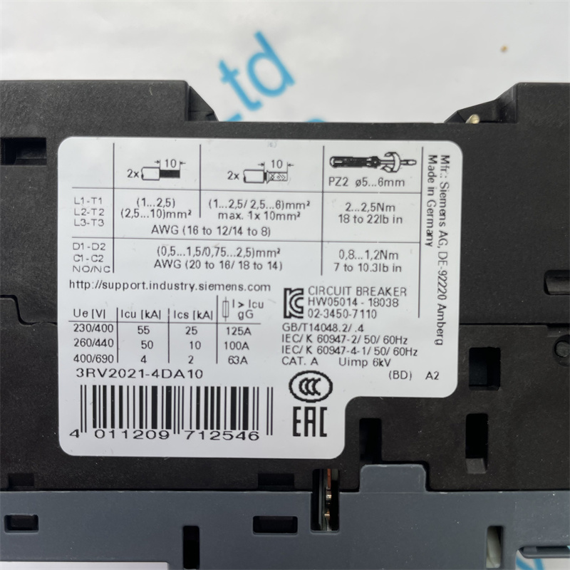 SIEMENS motor circuit breaker 3RV2021-4DA10