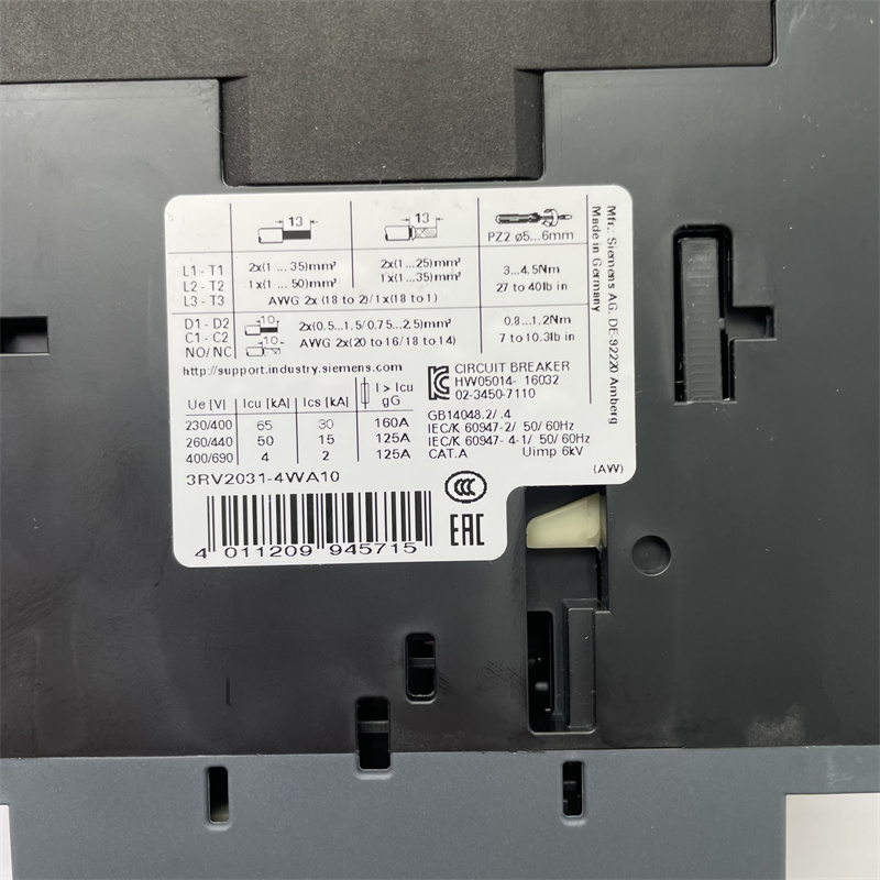 SIEMENS motor protection circuit breaker 3RV2031-4WA10
