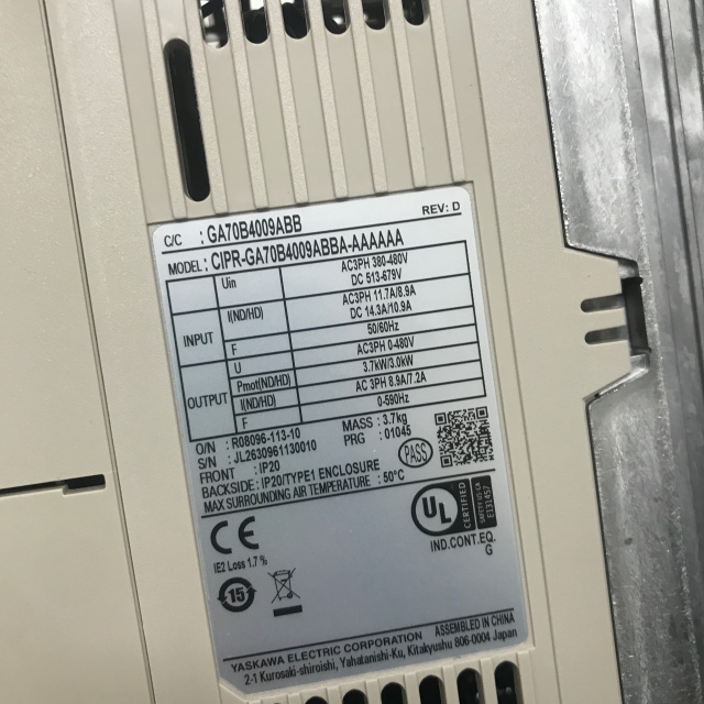 YASKAWA inverter CIPR-GA70B4009ABBA