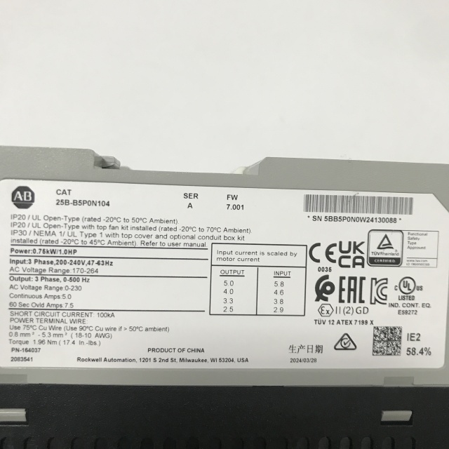 Allen Bradley frequency converter 25B-B5P0N104