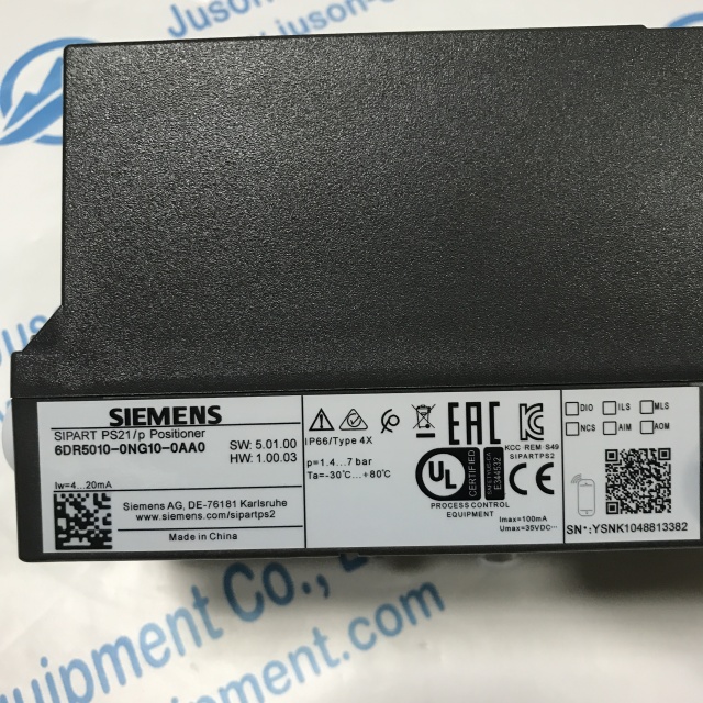 SIEMENS valve positioner 6DR5010-0NG10-0AA0 SIPART PS2 smart electropneumatic positioner for pneumatic linear and part-turn actuators;