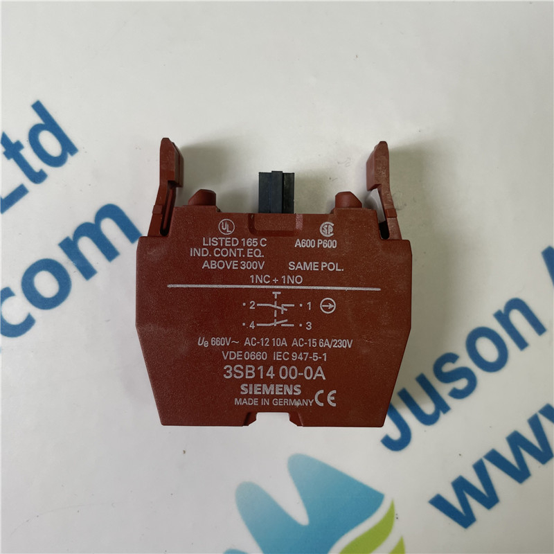 SIEMENS 3SB1400-0A Contact block, 22 and 30 mm, 1 NO + 1 NC, screw terminal, front plate mounting