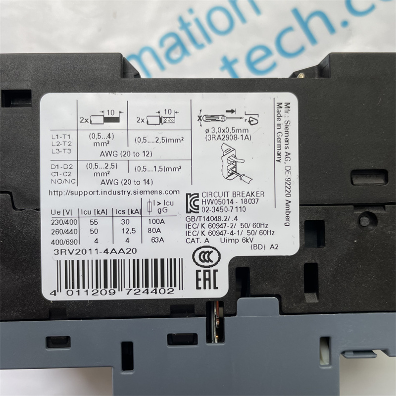 SIEMENS motor protection circuit breaker 3RV2011-4AA20