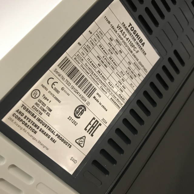 Toshiba frequency converter VFAS3-4110PC-F