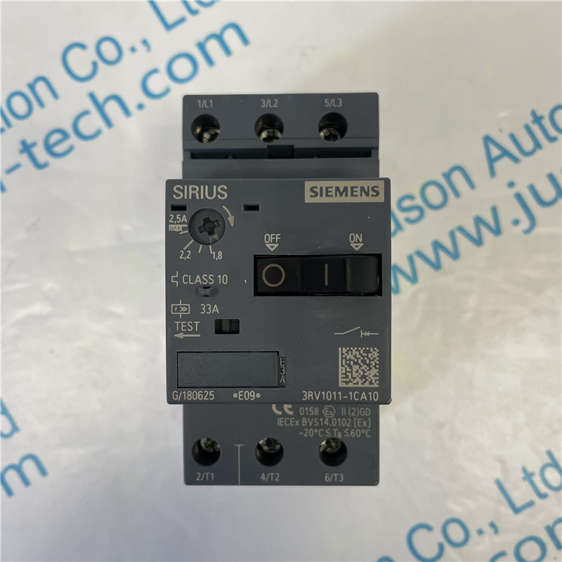 SIEMENS molded case circuit breaker 3RV1011-1CA10 Circuit breaker size S00 for motor protection, CLASS 10 A-release 1.8...2.5 A N-release 33 A Screw terminal 