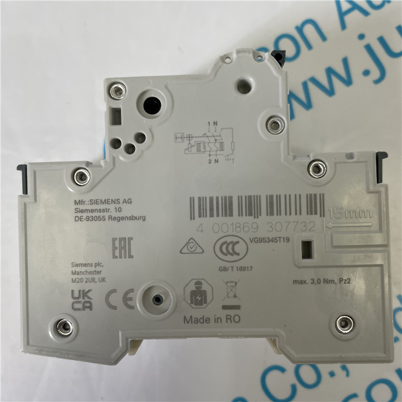 SIEMENS small leakage circuit breaker 5SU1354-6KK10 RCBO, 10 kA, 1P+N, type A, 30 mA, B char., In: 10 A, Un AC: 230 V