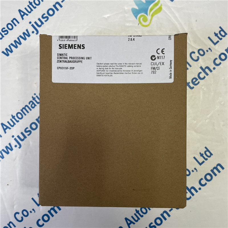 SIEMENS PLC module 6ES7315-6FF01-0AB0 SIMATIC S7-300, CPU 315F CENTRAL UNIT FOR S7-300F, 192 KB WORKING MEM., 40MM WIDE, 384 BYTES PAE/384 BYTES PAA, 2 INTERFACES
