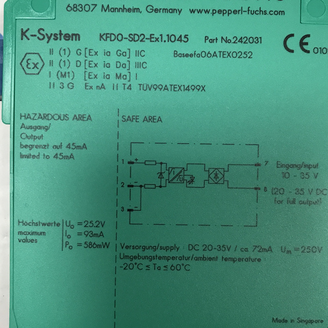 Pepperl+Fuchs Switching output safety barrier KFD0-SD2-Ex1.1045 