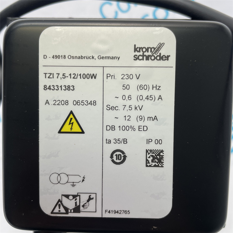 Kromschroder ignition transformer TZI 7 5-12 100W 84331383 