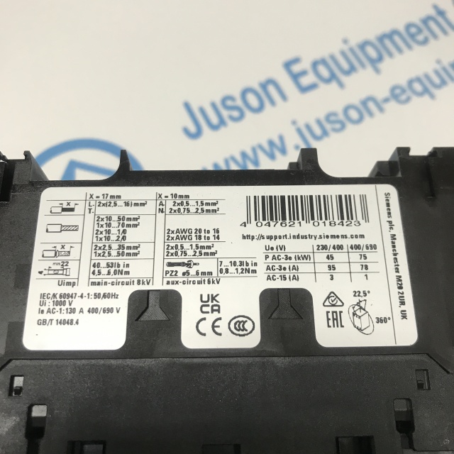 SIEMENS Moulded Case Circuit Breaker 3RT2046-1KB40