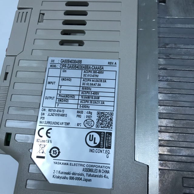 YASKAWA Frequency converter CIPR-GA50B4038ABBA-CAAASA