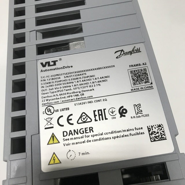 Danfoss inverter FC-302PK55T5E20H1XGXXXXSXXXXAXBXCXXXXDX 131B0034