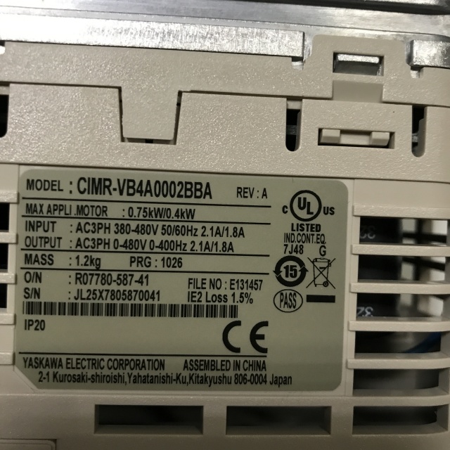 Yaskawa frequency converter CIMR-VB4A0002BBA
