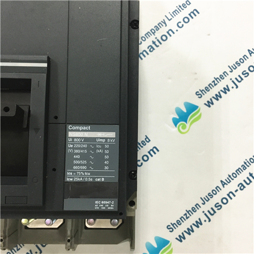 Schneider Electric NS800N 800A 4P circuit breaker ComPact NS800N, 50 kA at 415 VAC, Micrologic 2.0 trip unit, 800 A, fixed, 3 poles 3d