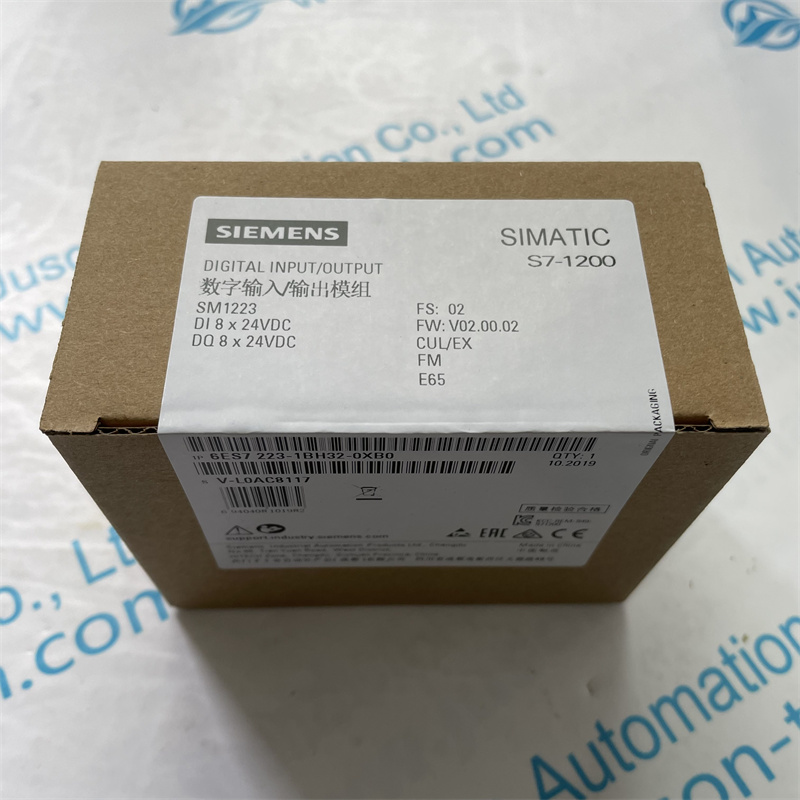 SIEMENS digital input and output module 6ES7223-1BH32-0XB0 SIMATIC S7-1200, Digital I/O SM 1223, 8 DI/8 DO, 8 DI 24 V DC, Sink/Source, 8 DO