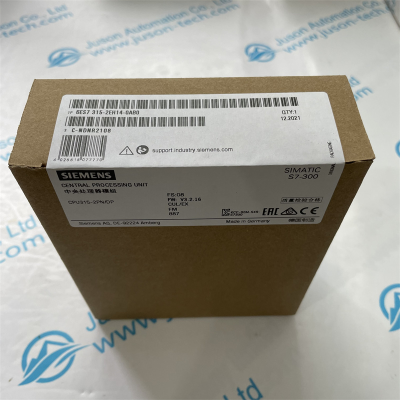 Siemens 6ES7315-2EH14-0AB0 SIMATIC S7-300 CPU 315-2 PN/DP, Central processing unit with 384 KB work memory