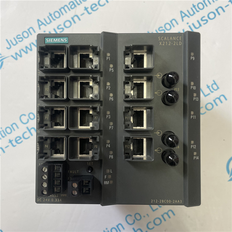 SIEMENS electrical switch module 6GK5212-2BC00-2AA3 SCALANCE X212-2LD, managed IE switch, 12x 10/100 Mbit/s RJ45 ports, 2x 100 Mbit/s single-mode BFOC