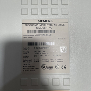 SIEMENS DC governor 6SE7023-8ED61 SIMOVERT MASTERDRIVES VECTOR CONTROL CONVERTER COMPACT UNIT, IP20 3 380-480V AC, 50/60HZ, 37.5 A NOM. POWER RATINGS: 18.5KW DOCUMENTATION ON CD