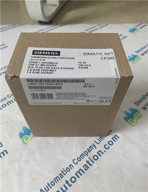 SIEMENS 6GK7343-1GX31-0XE0 Communications processor CP 343-1 Advanced for connection of SIMATIC S7-300 CPU to Industrial Ethernet: PROFINET IO controller a./o. IO device; 