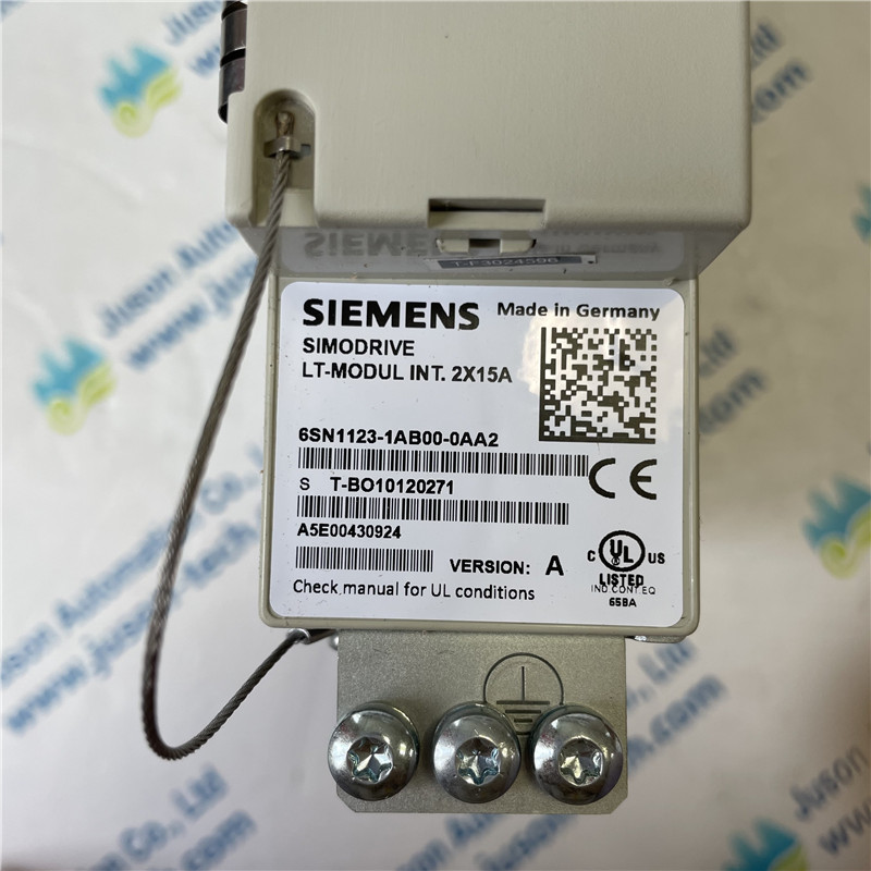 SIEMENS Servo Power Module 6SN1123-1AB00-0AA2 SIMODRIVE 611 POWER MODULE, 2 AXES, 15 A, INTERNAL COOLING, MOTOR RATED CURRENT: FEED=5 A MAIN SPINDEL=5 A