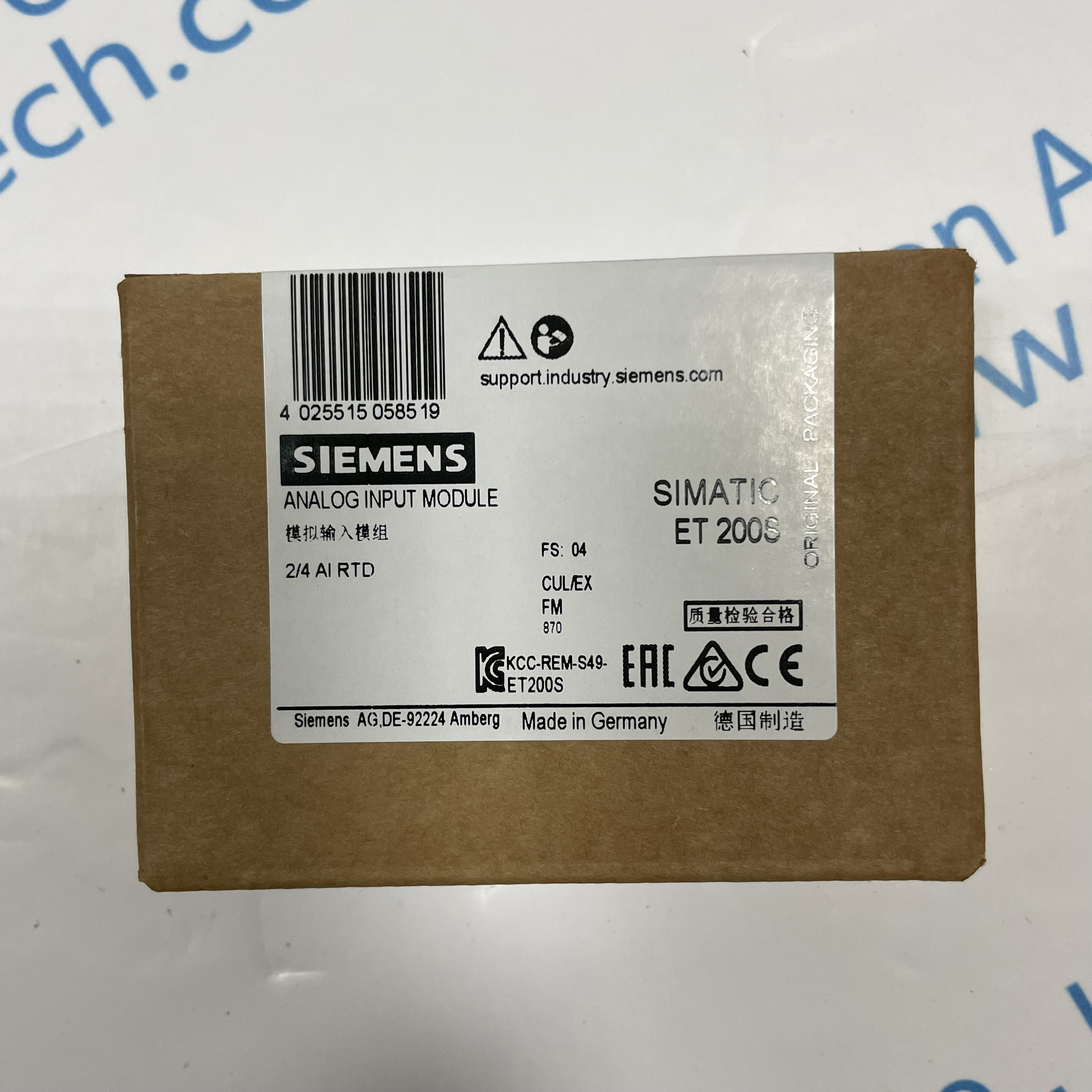 SIEMENS analog input module 6ES7134-4JB50-0AB0