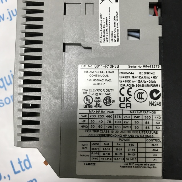 EATON soft starter S811+R10P3S