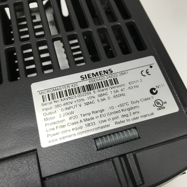 SIEMENS frequency converter 6SE6420-2AD22-2BA1