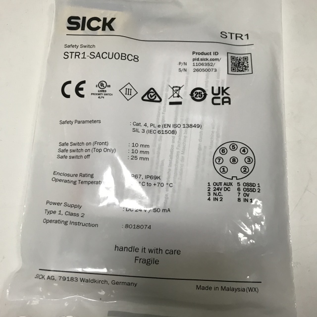Sick safety switch STR1-SACUOBC8 1106352