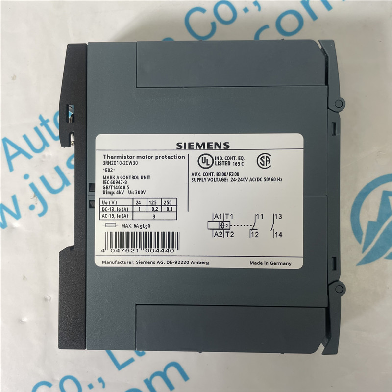 SIEMENS motor protection relay 3RN2010-2CW30 Thermistor motor protection relay Compact evaluation unit 17.5 mm enclosure Spring-type terminal 1 NO contact